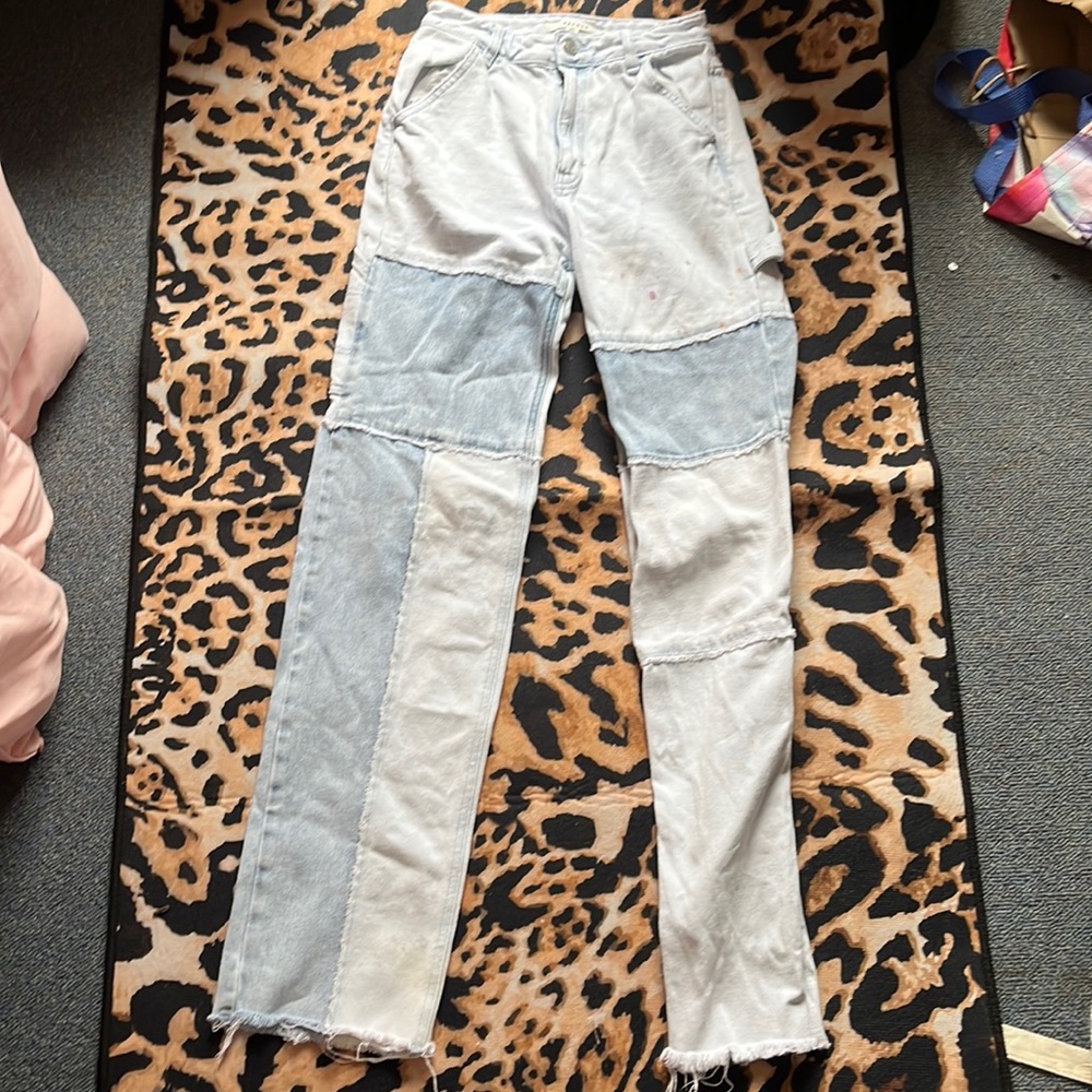 pacsun patchwork light wash jeans size 24